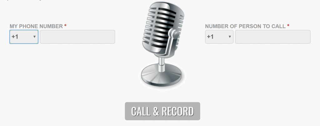 Speechpad Record-a-Call interface